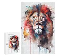 Puzzle 1000 PCS pour Adolescents Lion Watercolor Puzzle pour Adultes Jouets Anti-Stress Difficile Idéal comme Cadeau 1000 PCS