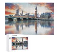 Puzzle 1000 PCS pour Adolescents London Skyline with Big Ben Puzzle pour Adultes Jeu De Réflexion, Analyse Et Logique, Idéal comme Cadeau 1000 PCS