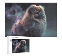 Puzzle 1000 PCS pour Adolescents Magic Pug in Colorful Smoke Puzzles pour Adultes Jeu Familial Course De Vitesse Manuelle Cadeaux Anti-Stress 1000 PCS