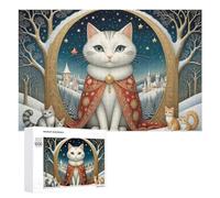 Puzzle 1000 PCS pour Adolescents Magical Winter Cat Fantasy -1 Puzzle pour Adultes Jeu De Réflexion, Analyse Et Logique, Idéal comme Cadeau 1000 PCS