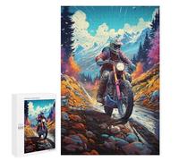 Puzzle 1000 PCS pour Adolescents Motorcycle Adventure in Mountains Puzzles pour Adultes Jeu Familial Course De Vitesse Manuelle Cadeaux Anti-Stress 1000 PCS