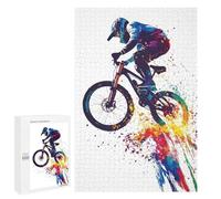 Puzzle 1000 PCS pour Adolescents Mountain Biker in Flight Puzzle Jeux De Famille Assemblage De Motifs Cadeaux Uniques pour Anniversaire Et Noël 1000 PCS