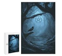 Puzzle 1000 PCS pour Adolescents Mystic Forest Path with Pentagram Puzzle Jeux De Famille Assemblage De Motifs Cadeaux Uniques pour Anniversaire Et Noël 1000 PCS