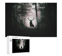 Puzzle 1000 PCS pour Adolescents Mystical Forest Deer Silhouette Puzzle pour Adultes, Jouet, Décoration Murale, Améliore La Mémoire, Aide À Exercer Le Cerveau 1000 PCS