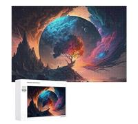 Puzzle 1000 PCS pour Adolescents Mystical Planet with Colorful Tree Puzzle pour Adultes Jeu De Réflexion, Analyse Et Logique, Idéal comme Cadeau 1000 PCS