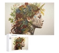 Puzzle 1000 PCS pour Adolescents Nature's Harmony Floral Fusion Art-2 Puzzles pour Adultes Jeux De Détente Décoration Parfaite Interaction Parent-Enfant 1000 PCS