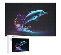 Puzzle 1000 PCS pour Adolescents Neon Dolphin Dance Puzzle pour Adultes, Jouet, Décoration Murale, Améliore La Mémoire, Aide À Exercer Le Cerveau 1000 PCS