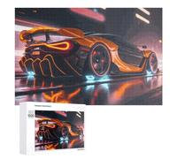 Puzzle 1000 PCS pour Adolescents Neon Future Supercar -4 Puzzles pour Adultes Jeu Familial Course De Vitesse Manuelle Cadeaux Anti-Stress 1000 PCS