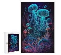 Puzzle 1000 PCS pour Adolescents Neon Jellyfish Glow Puzzle pour Adultes, Jouet, Décoration Murale, Améliore La Mémoire, Aide À Exercer Le Cerveau 1000 PCS