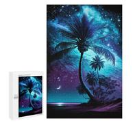 Puzzle 1000 PCS pour Adolescents Neon Palm Night Sky Puzzle pour Adolescents Améliore La Mémoire Défi À Compléter Amusant en Famille Et Soirée Jeux 1000 PCS