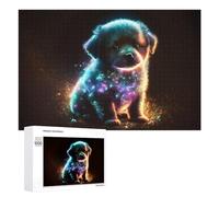 Puzzle 1000 PCS pour Adolescents Neon Pup Glowing in The Dark Puzzles pour Adultes Jeu Familial Course De Vitesse Manuelle Cadeaux Anti-Stress 1000 PCS
