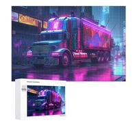 Puzzle 1000 PCS pour Adolescents Neon Truck Cityscape-1 Puzzles pour Adultes Jeu Familial Course De Vitesse Manuelle Cadeaux Anti-Stress 1000 PCS
