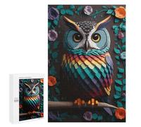Puzzle 1000 PCS pour Adolescents Owl Flower Puzzle Adulte Jeu Manuel Décoration Intérieure Cadeaux Uniques pour Anniversaire Et Noël 1000 PCS