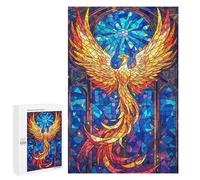 Puzzle 1000 PCS pour Adolescents Phoenix Stained Glass Casse-têtes pour Adolescents Analyse Et Logique Interaction Parent-Enfant Jeux Stimulants Jouets 1000 PCS
