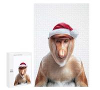 Puzzle 1000 PCS pour Adolescents Proboscis Monkey Christmas Puzzle Jeux De Famille Assemblage De Motifs Cadeaux Uniques pour Anniversaire Et Noël 1000 PCS