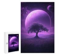 Puzzle 1000 PCS pour Adolescents Purple Moonlit Tree Landscape Puzzle pour Adolescents Améliore La Mémoire Défi À Compléter Amusant en Famille Et Soirée Jeux 1000 PCS