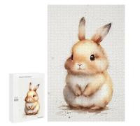 Puzzle 1000 PCS pour Adolescents Rabbit Bunny Watercolor Puzzle pour Adultes Jouets Anti-Stress Difficile Idéal comme Cadeau 1000 PCS