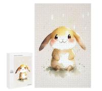 Puzzle 1000 PCS pour Adolescents Rabbit Cute Watercolor Puzzles pour Adultes Jeu Familial Décoration Intérieure pour Anniversaire, Noël 1000 PCS