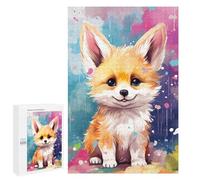 Puzzle 1000 PCS pour Adolescents Rainbow Fox Cub Art Print Puzzle pour Adolescents Améliore La Mémoire Défi À Compléter Amusant en Famille Et Soirée Jeux 1000 PCS
