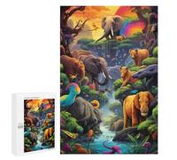 Puzzle 1000 PCS pour Adolescents Rainbow Jungle Paradise Puzzle pour Adultes Jeu De Réflexion, Analyse Et Logique, Idéal comme Cadeau 1000 PCS
