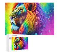 Puzzle 1000 PCS pour Adolescents Rainbow Lion Wall Art Print Puzzle pour Adultes Jeu De Réflexion, Analyse Et Logique, Idéal comme Cadeau 1000 PCS