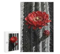 Puzzle 1000 PCS pour Adolescents Red Cactus Flower Painting Jeux De Puzzle Relaxants, Défi Difficile, Cadeaux Uniques pour Anniversaire Et Noël 1000 PCS