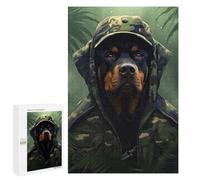 Puzzle 1000 PCS pour Adolescents Rottweiler Camo Jacket Puzzle pour Adultes Jeux Relaxants Décoration Parfaite, pour Toute La Famille 1000 PCS