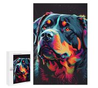 Puzzle 1000 PCS pour Adolescents Rottweiler Colorful Dog Jeux De Puzzle Relaxants, Défi Difficile, Cadeaux Uniques pour Anniversaire Et Noël 1000 PCS
