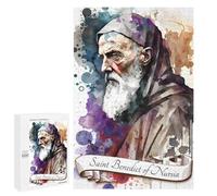 Puzzle 1000 PCS pour Adolescents Saint Benedict of Nursia Puzzles pour Adultes Jeux De Détente Décoration Intérieure Cadeaux Uniques pour Anniversaire Et Noël 1000 PCS