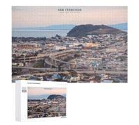 Puzzle 1000 PCS pour Adolescents San Francisco Cityscape with Freeway Puzzles pour Adultes Jeu Familial Course De Vitesse Manuelle Cadeaux Anti-Stress 1000 PCS