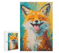 Puzzle 1000 PCS pour Adolescents Smiling Fox Portrait Puzzle Jeux De Famille Assemblage De Motifs Cadeaux Uniques pour Anniversaire Et Noël 1000 PCS