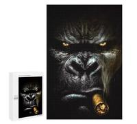 Puzzle 1000 PCS pour Adolescents Smoking Gorilla Puzzle Adulte Jeu Manuel Décoration Intérieure Cadeaux Uniques pour Anniversaire Et Noël 1000 PCS