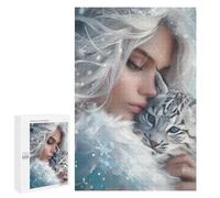 Puzzle 1000 PCS pour Adolescents Snowflake Serenity White Tiger Cub Puzzles pour Adultes : Améliorent La Mémoire, Difficiles Et Stimulants, Cadeaux De Noël Et d'anniversaire 1000 PCS