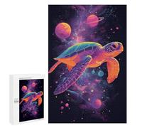 Puzzle 1000 PCS pour Adolescents Space Turtle Art Print Puzzle pour Adolescents Améliore La Mémoire Défi À Compléter Amusant en Famille Et Soirée Jeux 1000 PCS