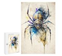 Puzzle 1000 PCS pour Adolescents Spider Watercolor Design Puzzle Jeux De Famille Assemblage De Motifs Cadeaux Uniques pour Anniversaire Et Noël 1000 PCS