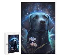 Puzzle 1000 PCS pour Adolescents Starry Night Labrador Art Print Puzzles pour Adultes : Améliorent La Mémoire, Difficiles Et Stimulants, Cadeaux De Noël Et d'anniversaire 1000 PCS