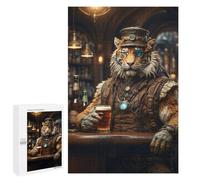 Puzzle 1000 PCS pour Adolescents Steampunk Craft Beer Tiger Puzzles pour Adultes Jeu Familial Décoration Intérieure pour Anniversaire, Noël 1000 PCS