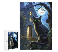 Puzzle 1000 PCS pour Adolescents The Cat Haunting Gaze Puzzle Jeux De Famille Assemblage De Motifs Cadeaux Uniques pour Anniversaire Et Noël 1000 PCS