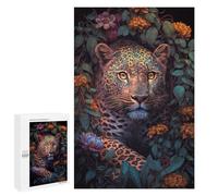 Puzzle 1000 PCS pour Adolescents The Flowered Leopard Puzzles pour Adultes Jeux Relaxants Décoration Intérieure Cadeaux Uniques pour Anniversaire Et Noël 1000 PCS