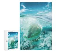 Puzzle 1000 PCS pour Adolescents The Swimming Polar Bear Puzzle Adulte Jeu Manuel Décoration Intérieure Cadeaux Uniques pour Anniversaire Et Noël 1000 PCS