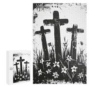 Puzzle 1000 PCS pour Adolescents Three Crosses Puzzle Adulte Jeu Manuel Décoration Intérieure Cadeaux Uniques pour Anniversaire Et Noël 1000 PCS