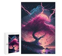 Puzzle 1000 PCS pour Adolescents Thunderstorm Tree Landscape -2 Casse-têtes pour Adolescents Analyse Et Logique Interaction Parent-Enfant Jeux Stimulants Jouets 1000 PCS