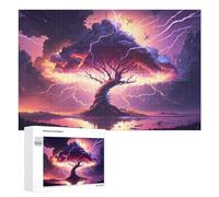 Puzzle 1000 PCS pour Adolescents Thunderstorm Tree Reflections Puzzle pour Adultes Jouets Anti-Stress Difficile Idéal comme Cadeau 1000 PCS