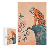 Puzzle 1000 PCS pour Adolescents Tiger and Bird on Cliff Puzzles pour Adultes Jeu Familial Décoration Intérieure pour Anniversaire, Noël 1000 PCS