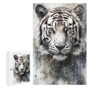 Puzzle 1000 PCS pour Adolescents Tiger Beauty Black Ink Puzzle Adulte Jeu Manuel Décoration Intérieure Cadeaux Uniques pour Anniversaire Et Noël 1000 PCS