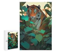 Puzzle 1000 PCS pour Adolescents Tiger in Tropical Jungle-1 Puzzle pour Adultes, Jouet, Décoration Murale, Améliore La Mémoire, Aide À Exercer Le Cerveau 1000 PCS