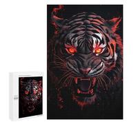 Puzzle 1000 PCS pour Adolescents Tiger Red and Black Animal Jeux De Puzzle Relaxants, Défi Difficile, Cadeaux Uniques pour Anniversaire Et Noël 1000 PCS
