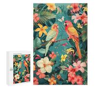 Puzzle 1000 PCS pour Adolescents Tropical Birds and Hibiscus Flowers Puzzle Adulte Jeu Manuel Décoration Intérieure Cadeaux Uniques pour Anniversaire Et Noël 1000 PCS