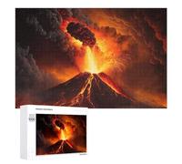 Puzzle 1000 PCS pour Adolescents Volcano Eruption Lava Flow and Ash Cloud Puzzles pour Adultes Jeux De Détente Décoration Parfaite Interaction Parent-Enfant 1000 PCS