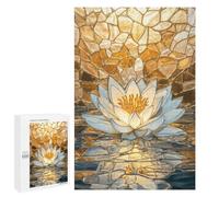 Puzzle 1000 PCS pour Adolescents Water Lily Golden Mosaic Puzzle Jeux De Famille Assemblage De Motifs Cadeaux Uniques pour Anniversaire Et Noël 1000 PCS